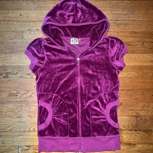 Juicy Couture Velour Short Sleeve Hooded Zip